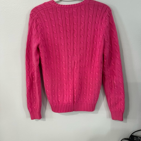 Ralph Lauren V-Neck Sweater in Vibrant Pink - Picture 4 of 4
